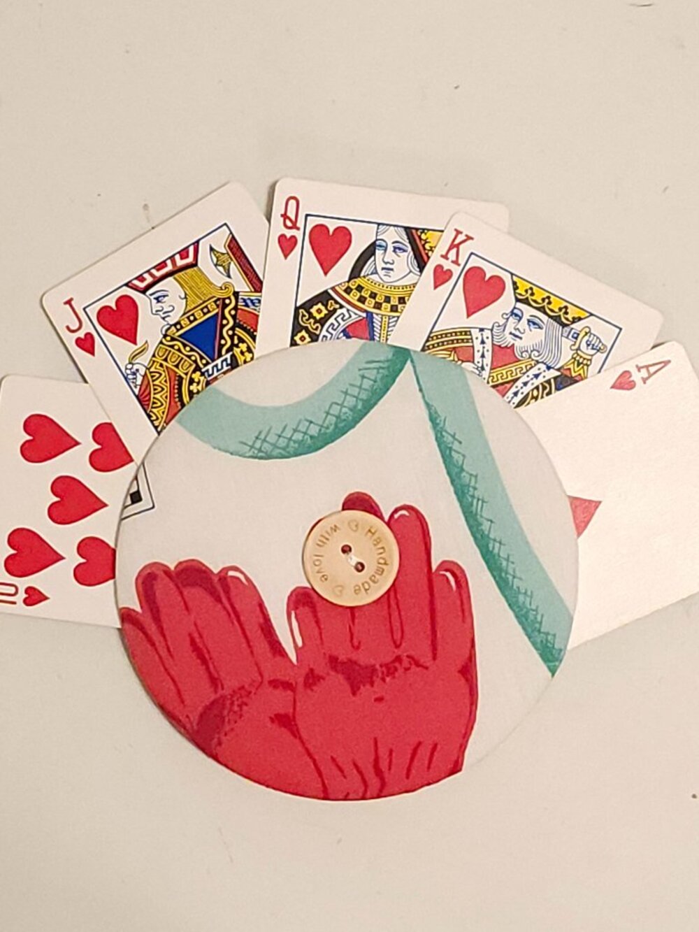 Handmade Cotton Playing Card Holder Double Sided Floral/Seed Packet Multi